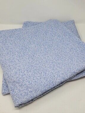 Laura Ashley Euro Shams Set Of 2 Blue Calico Floral 100% Cotton Cottagecore